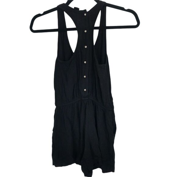 Aqua Designer Black Romper Button Shorts Sleeve XS - Picture 1 of 3